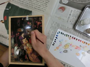 絵画の保存修復作業36