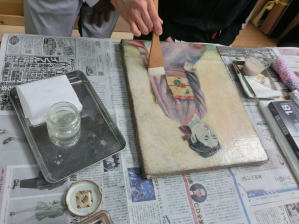 絵画の保存修復作業36